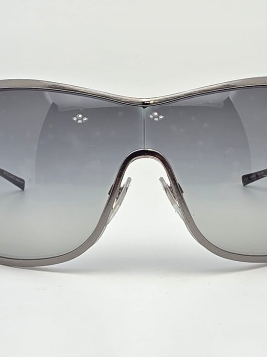 Bvlgari 6027 103 Gunmetal Frame Blue Gradient Lens Oversized Shield Sunglasses main image 9